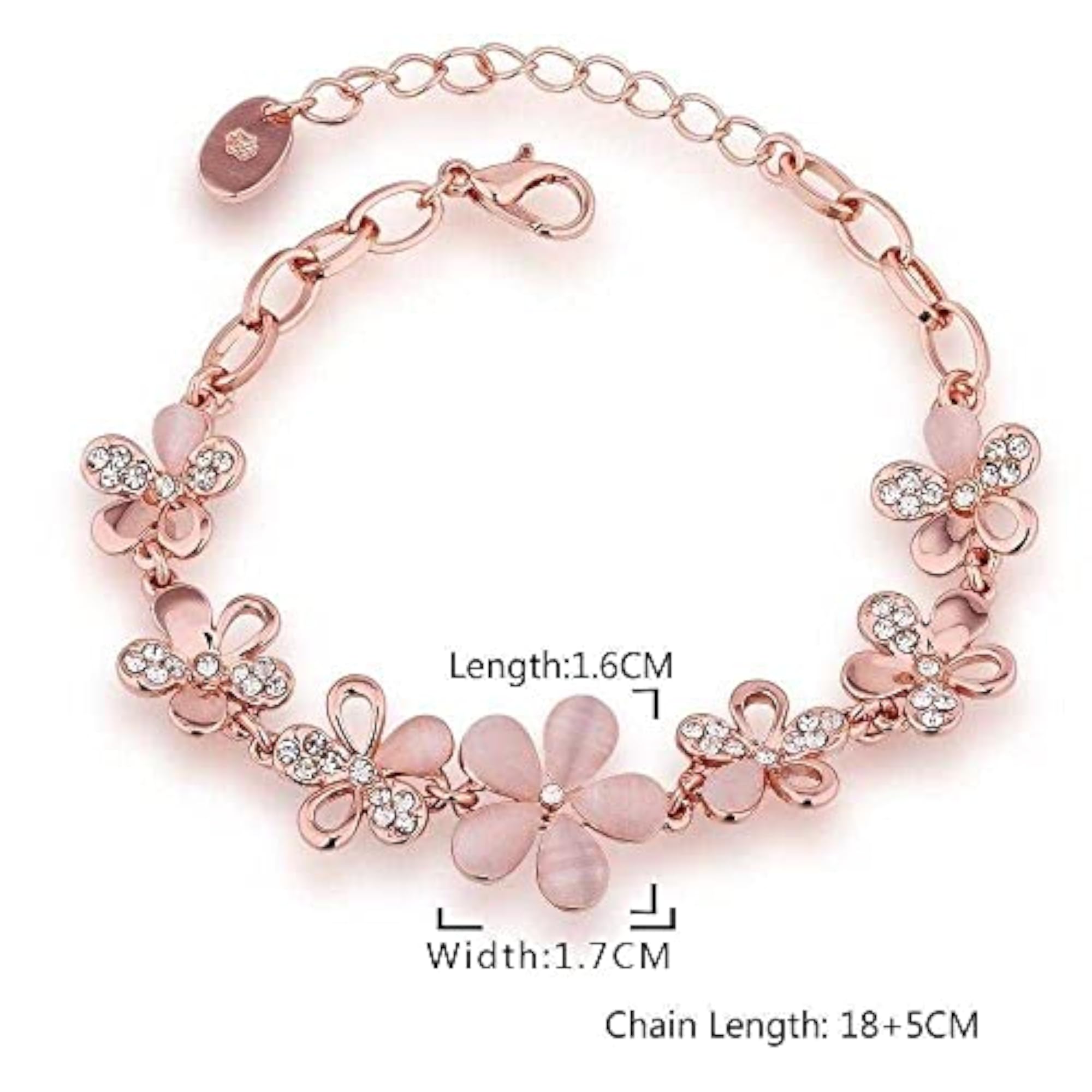 Bling Queen Floral Charm Bracelet, Elegant Design