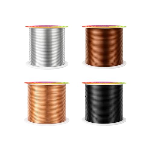 Image of Mandala Crafts 22 Gauge Anodized Aluminum Craft Wire for Jewelry Making - 400 FT Colored Flexible Neutral Wire - Bendable for Bonsai Armature Crafting Sculpting