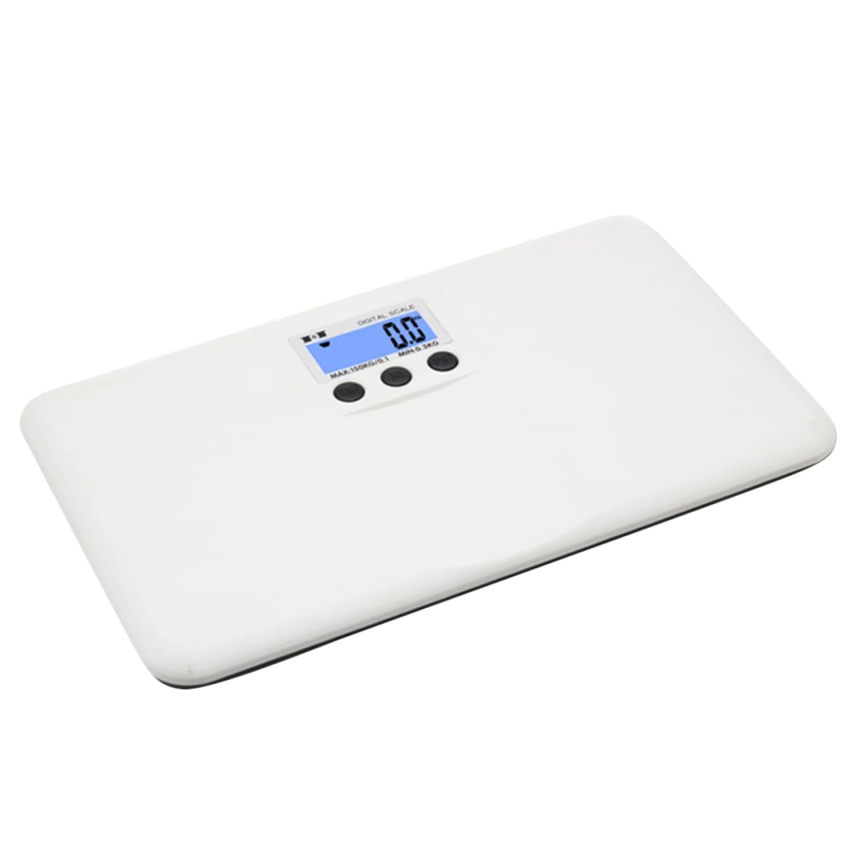 UPKOCH Balance Électronique Design Fin et Plat pour Animaux et Bébé Écran Lcd Grand Format, Plastique Blanc, Capacité 150kg Maison