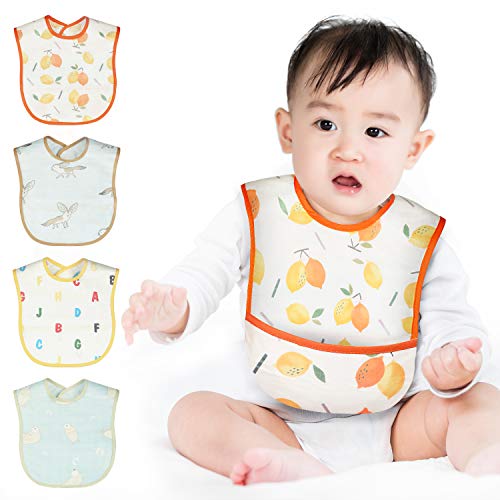 BizoeRade Baby-Lätzchen, wasserfest, waschbar, flecken- und geruchsabweisend, für 6-24 Monate