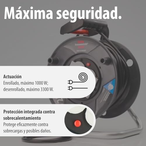 Miniatura 5 de Brennenstuhl Garant V2 - Carrete De Cable Cable De 25 M, Fabricado En Alemania , Color Negro