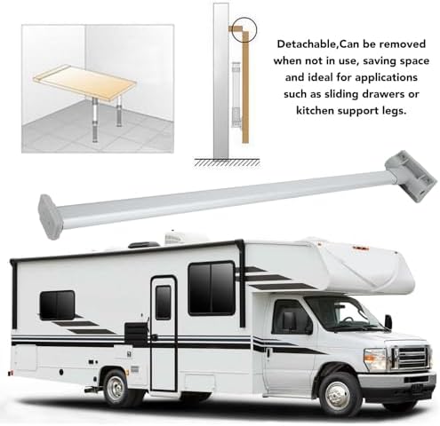 Dioche Folding Table Legs, Folding Legs for Table Aluminum Alloy with Installation Accessories Rv Table Leg for Campers Travel Trailer Work Kitchen Dining Room