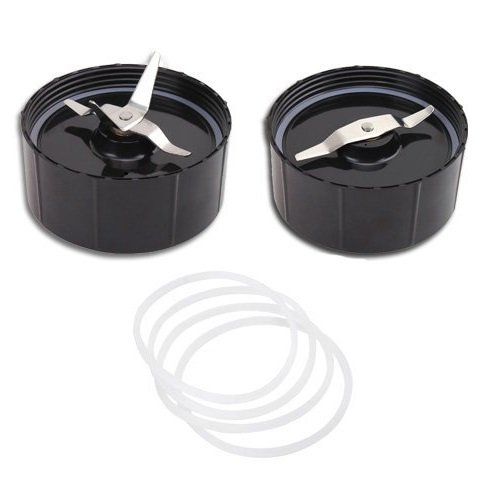 Sduck 4 pcs Gaskets Cross Blade and Flat Blade Replacement for Magic Bullet Blender Juicer 250W MB1001
