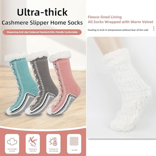 Documentw Ultra Thick Cashmere Slipper Home Socks, Indoor Winter Footwear, Christmas Sock Slipper Socks2