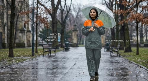 Image of Ranger Unisex 1 Set Rain Suit with Hooded Jacket & Trouser | TPU Coated Bike Riding Wear with Seam Sealed Protection