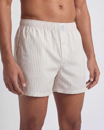 Image of Real Essentials 3 Pack: Men's Woven Cotton Poplin Lounge Shorts Sleep Casual Comfy Loose Fit Elastic Waist PJ Bottoms Pockets