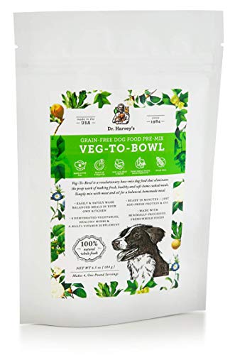 Dr. Harvey's Veg-to-Bowl Dog Food, Human Grade Dehydrated Base Mix for Dogs, Grain