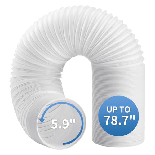 Image of Yipoch 5.9 Inch Portable Air Conditioner Hose Length up to 59 inch, Anti-Clockwise Thread Portable Ac Hose Compatible with Haier, LG, Delonghi and More