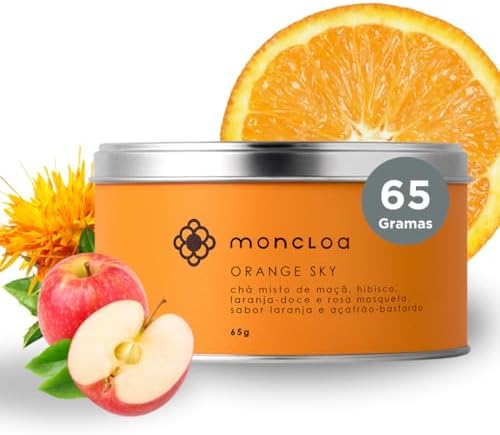 Moncloa Chá Infusão de Frutas Orange Sky Lata 45g | Maçã, Hibisco...