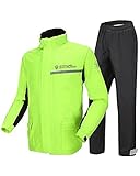 Photo Gallery sjasd giacca pantaloni antiacqua,tuta antipioggia completo impermeabile,impermeabile moto tuta antipioggia,tuta da uomo e donna,fluorescent green,s