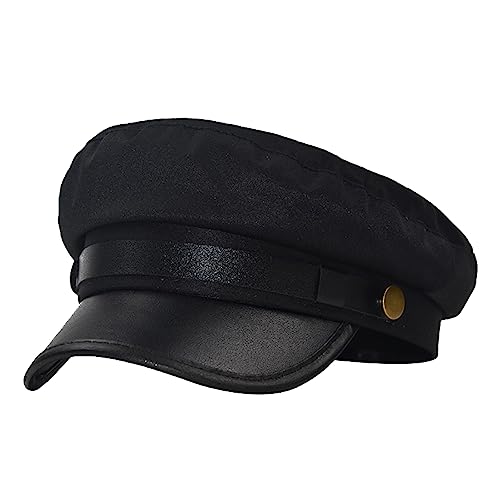 Vintage Summer Beret Womens Classic Newsboy Cap - Black