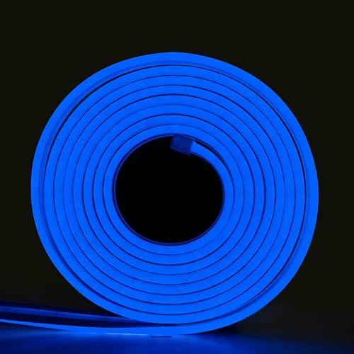 Image of Forus 5 Meter LED Neon Strip Light - Blue, Flexible Waterproof Rope Lights 16.4 Feet with 12V Adapter, Indoor Outdoor Diwali Decorative Lighting, Home Decoration, Wall Decor, 1 Yr Warranty