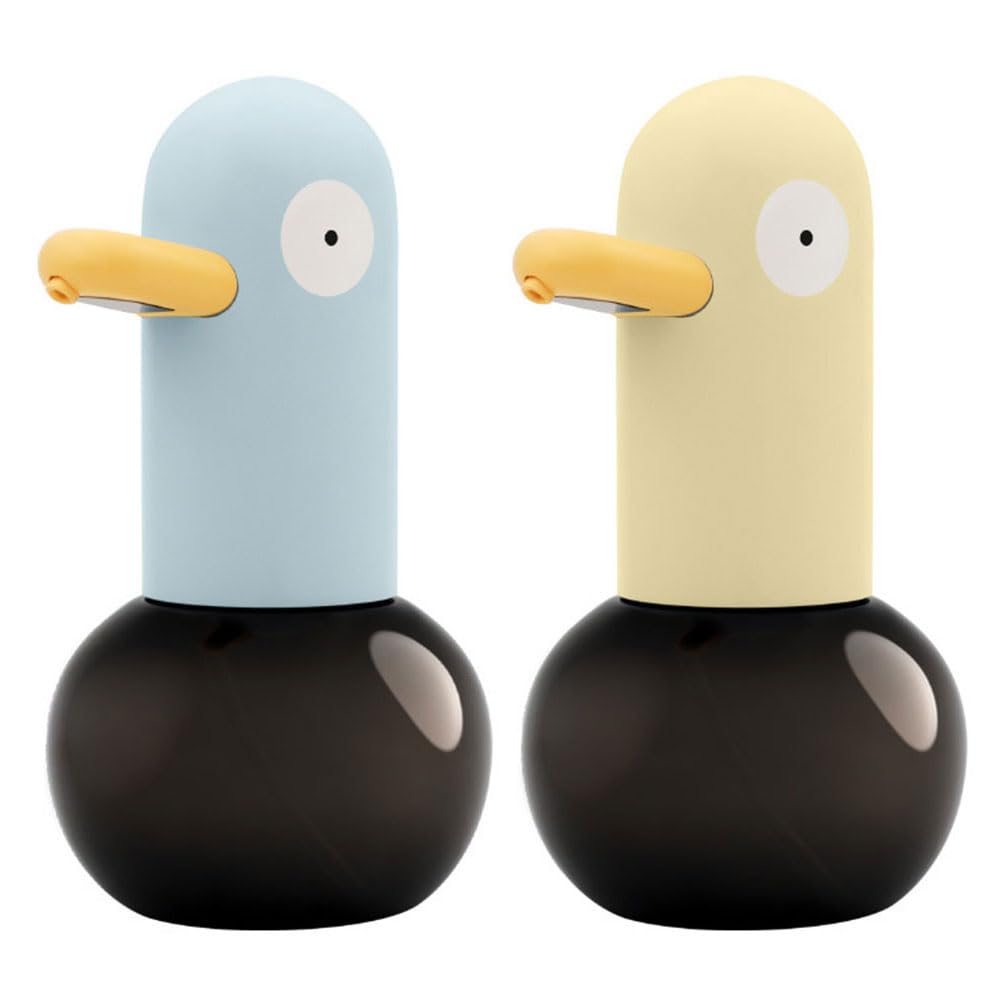 Dispensador automático de jabón para niños, lindo pato, dispensador de jabón de manos espumoso sin contacto, impermeable, recargable por USB, manos libres, dispensador de jabón para b
