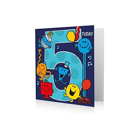 Mr Men & Little Miss Birthday Card, 5 Today, Multiple Colours (MR060) Cover