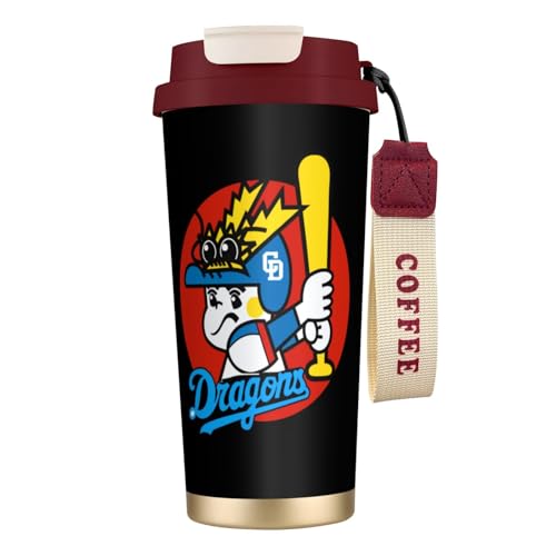 タンブラー 中日ドラゴンズ 野球応援 コーヒーカップ 500ml ストローと蓋付き マグボトル 保冷 保温 ステンレス製 魔法瓶 水筒 直飲み 応援グッズ プレゼント