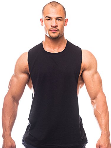 Iwearit Muscle Cut Workout Crew Neck - Open Sides M100-L-Black