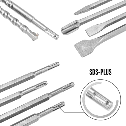 Cortool Rotary Hammer Drill Bits Set & Chisels Sds Plus Shank Concrete Masonry Hole Tool 17Pcs With Storage Case 40Cr Steel Drill Bit Set #TOP3