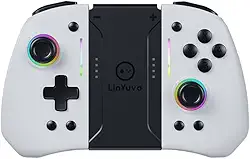 Controle para Nintendo Switch sem Fio Hall Effect Joystick, Controle sem Fio para Nintendo Switch OLED, KS42 PLUS (Branco)