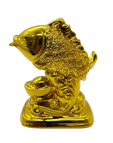 Image of Exclusive Small Size Fengshui Polyresin Arowana Fish Showpiece for Career, Luck & Education (AF-3516)