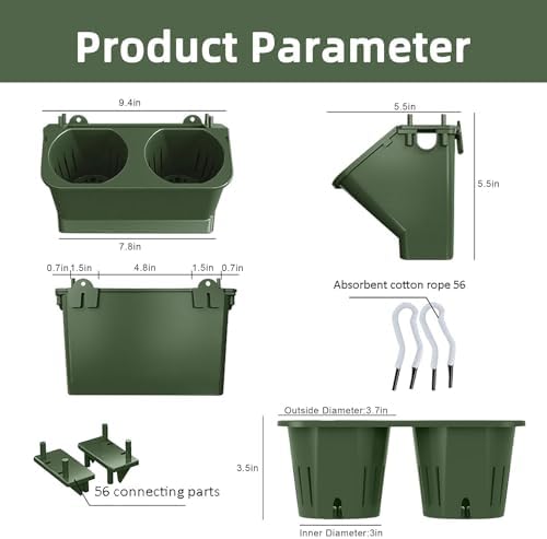 Vertical Wall Planter - Stacking Self-Watering Planters for Outdoor & Indoor Garden Decor - Wall-Mounted Pocket Holder for Vegetables, Fruits, & Herbs