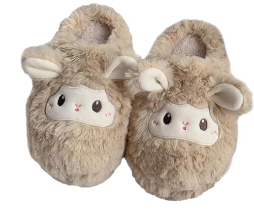 Indoor home anti slip thick sole plush warm men's and women's cotton slippers