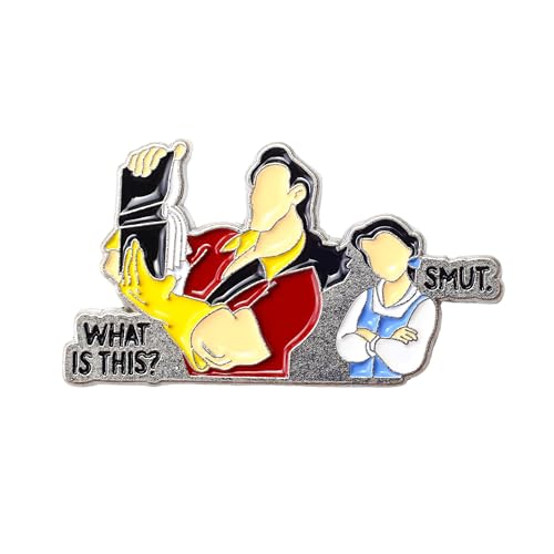 Funny Smut Reader Enamel Pin, Reading Smutty Book Brooches, Fairy Tale Humor Reader Lapel Badges, Spicy Dark Romance Book Club Badges Brooch, Funny Bookish Smut Humor Decoration Pin Jewelry Accessories