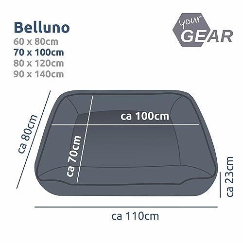 your GEAR Belluno Orthopädisches Hundebett 70x100 cm – Oeko-TEX Hundekorb, waschbar, hygienisch, ergonomisch, komfortabel, ideal als Hundebett große Hunde - auch als Katzenbett
