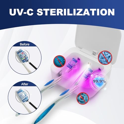 taishan uv toothbrush case sanitizerrechargeable portable mini toothbrush holder with mirrorkills 999 of germsfits all toothbrushes for electric and manualsafety feature for home and travel