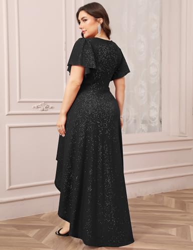 CYCLAMEN Plus Size Sparkly Formal Dress Sparkle Wrap A Line Long Slit Dresses Cocktail Party Evening Gown3