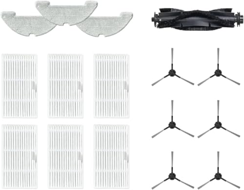 Vexilar Accessori per W9, W11,W15 Robot Aspirapolvere (1 Spazzola Principale, 6 Spazzole Laterali, 6 Filtri HEPA, 3 Salviette Mop)