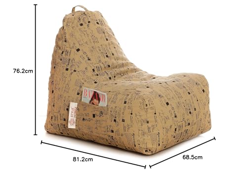 Image of Style Homez Hackey Cotton Canvas Abstract Printed Bean Bag XXL Size Filled with Beans Fillers