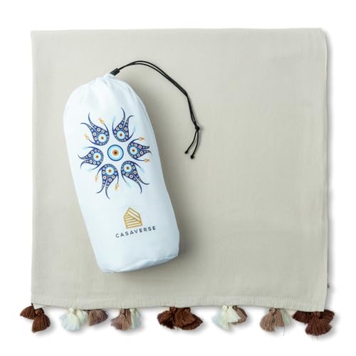 Turkish Beach Towel, 100% Cotton Quick Dry Sand Free Beach Towels...