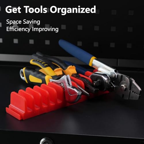 Image of DEHOYI 24 pcs Modular Magnetic Plier Organizers for tool boxes | Modular Plier holder for Mechanics, Technicians & DIY Toolboxes | Space-Saving & Quick-Access (Red)