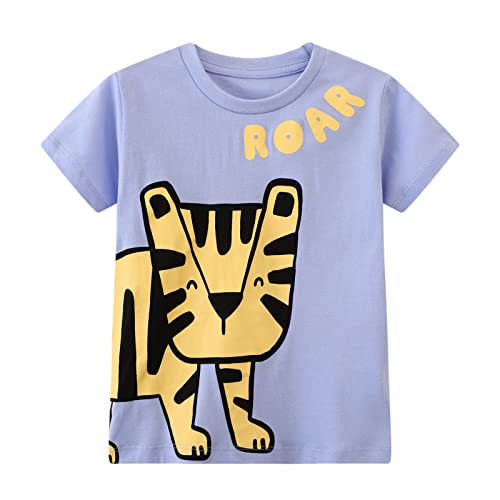 Image of Toddler Boys' Short Sleeve Tees Cotton Casual Graphic Crewneck Summer Top Clothes T-Shirts