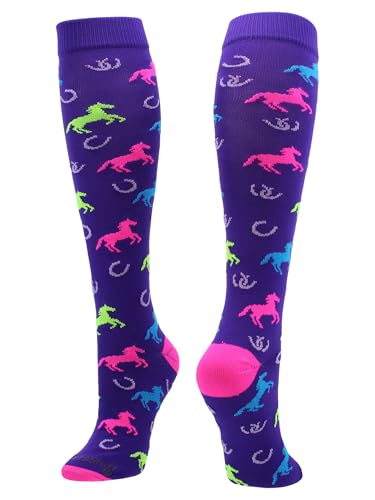 MadSportsStuff Wild Horses Equestrian Athletic Over the Calf Socks