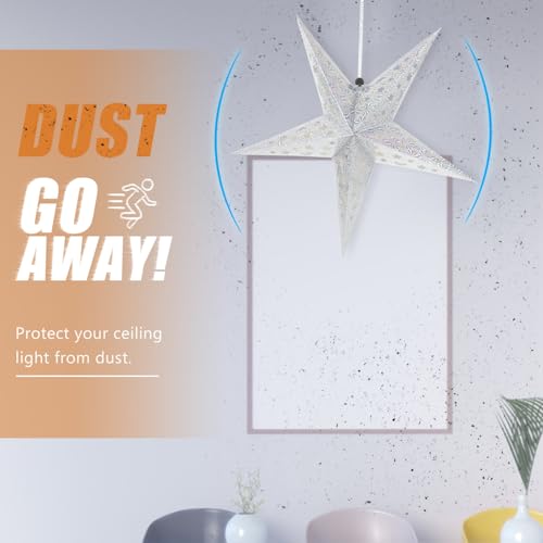 Minkissy Home Accessories Decor 5pcs Paper Star Lantern Lampshade Hanging Christmas Star Ornaments Hanging Star Lamp Christmas Snowflakes Decorations Silver Chinese Wedding Decoration - Image 4