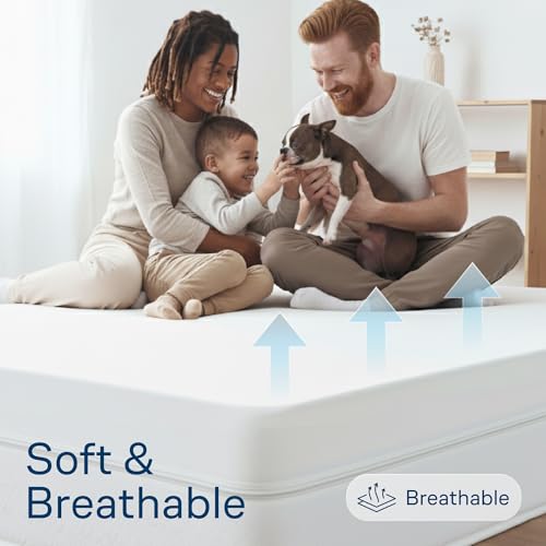 Image of Niagara Waterproof 360 Protection Zippered Mattress Pad Queen 60x80 Non Noisy Cooling Breathable Ultra Plush Protector Absorbent Extra Deep Fits 20 Inches Deep Mattress