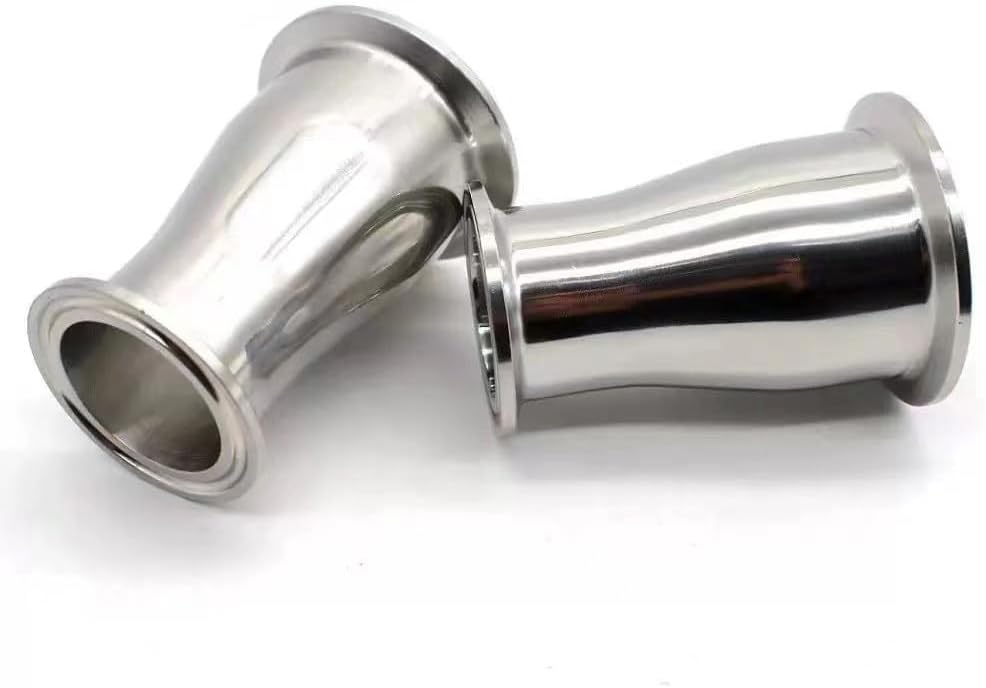 1pc Tri Clover Reducer Fitting 4" to 3" 2.5" 2" 1.5" x 1" Sanitary Clamp, 304 Stainless Steel, OD 50.5-119mm, Set for Homebrew & Food Processing | Precision Machined(3Inch x 1.5Inch)