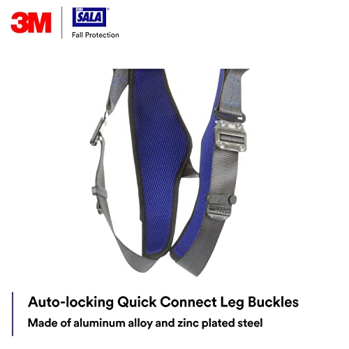 Image of 3M 1113705 DBI-SALA ExoFit X300 Climbing /Positioning /Rescue Safety Harness Fall Protection, OSHA, ANSI, Back, Hip, Front, and Shoulder D-Rings, Auto-Locking Quick Connect Leg and Chest Buckles, Medium