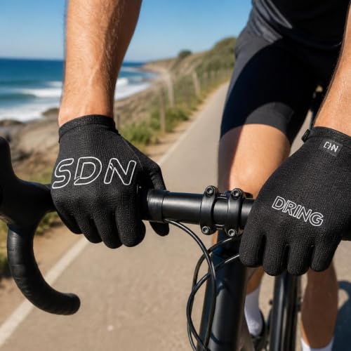 Image of Summer Outdoor Cycling Gloves Shock-Absorbing Wear-Resistant Breathable Non-Slip M ANQ-OJ54 Black (New Upgraded All-Round Protection)