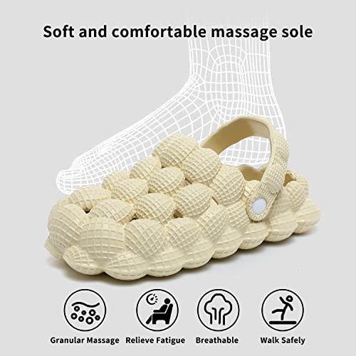 Bubble Slides with charms for Women Men, Non-slip Bubble Slippers, Soft EVA Golf Ball Slides, Cloud Cushion Thick Sole Spa Slides Slippers for Gym Shower Bedroom Home Sandals4