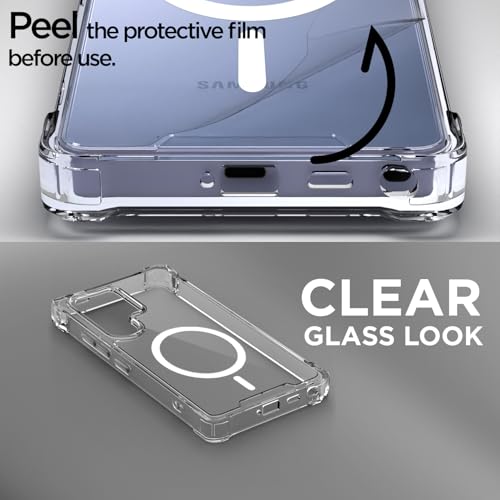 Image of Amazon Basics Back Cover for Samsung Galaxy S25 Ultra 5G Mag-Safe Shockproof PC + TPU Protective Case Magnetic Support Bumper Case (Transparent Mag-Safe)
