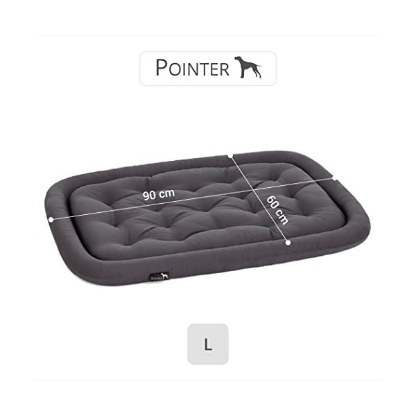 Pointer | Orthopädisches Hundekissen Mittelgroße Hunde, 90x60 cm - Hundebett Waschbar bis 95°C, Geruchsfrei, Robust, Indoor & Outdoor, Made in Germany (L - 90x60 cm, Anthrazit) – Bild 4