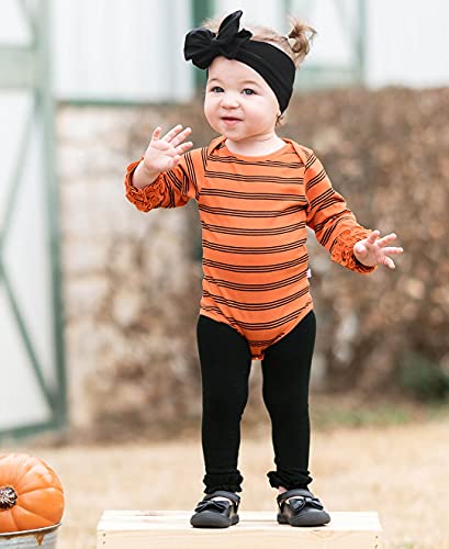 Image of RuffleButts Little Girls Solid Knit Footless Ruffle Tights
