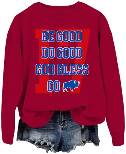 Be Good Do Good God Bless Sweatshirt Funny Football T-Shirts Unisex Graphic Tees Long Sleeve