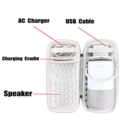 Image of Khanka Hard Travel Case Replacement for Bose Portable Home Bluetooth Portable Speaker (Silver Gray)
