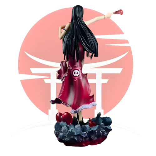 Image of Boa Hancock Action Figure 30Cm With Lights Collectible One Piece Anime Action Figure Replica With Heart Base,for One Piece Anime Fans Snake Princess Boa Hancock PVC & Resin,Pinkish Red