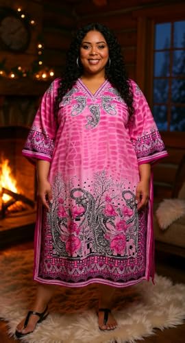 Image of Oussum Women Plus Size Kaftan Kimono Loose Maxi Summer Dresses for Women
