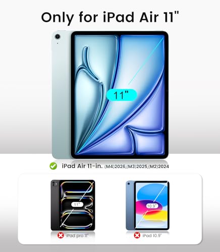 Image of EZ-GLAZ-2 Pack Privacy Screen Protector for iPad Air 11 Inch (M4 /M3 /M2 2024 /2025 /2026) - Landscape /Horizontal Viewing Privacy Mode, 9H+ Tempered Glass with Install Tool, Anti-Scratch, Pencil Compatible