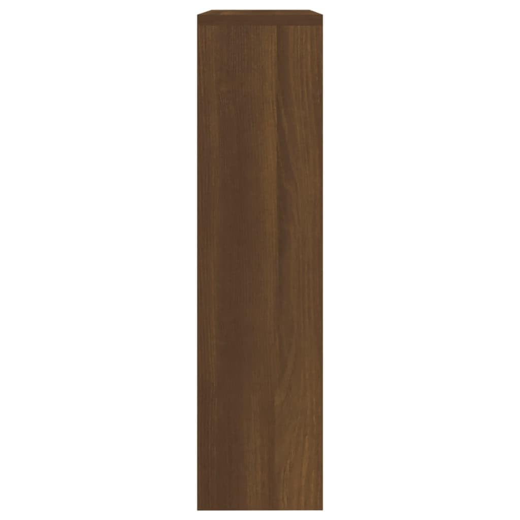 2-poziomowa szafka na buty z lustrem dębowym brązowym 63 x 17 x 67 cm, szafka na buty z szufladami z klapką, organizacja obuwia, nowoczesny design do przedpokoju